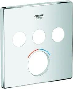 Grohe Rosette 46996 eckig für Mischer mit 3 Absperrventilen chrom