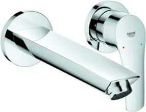 Grohe Fertigmontageset Eurosmart UP-2-Loch-Waschtischarmatur, Ausl. 21,1cm, ch