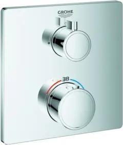 Grohe Fertigmontageset Grohtherm UP-Brause-Thermostat, eckig, chrom