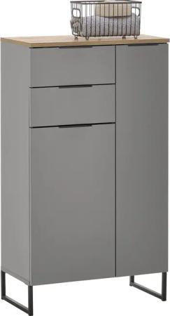 PREISBRECHER Badkommode Denver, 2 Türen/Schübe, grau