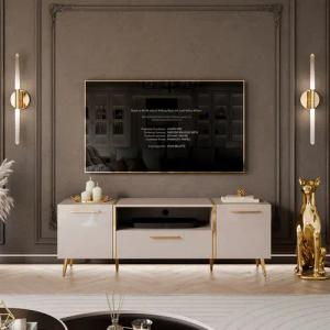ALLHOUSE24 TV-Schrank DIAMANT Kaschmir Hochglanz GOLD