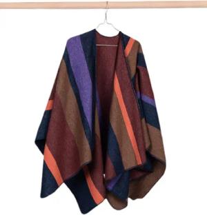 Wohndecke Poncho Silvretta 'Streifen' 70 x