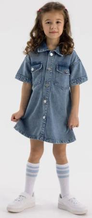 MINOTI Jeanskleid Hemdkleid mit kurzen Ärmeln
