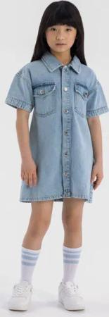 MINOTI Jeanskleid Hemdkleid mit kurzen Ärmeln