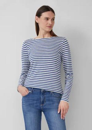 s.Oliver Langarmshirt Lässiges Langarmshirt mit U-Boot-Ausschnitt