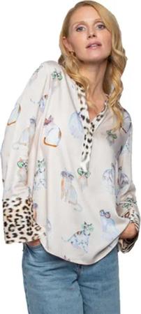 Emily Van Den Bergh Shirtbluse Cat-Print