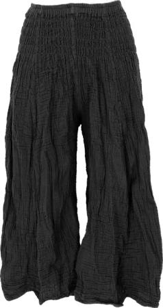 Guru-Shop Relaxhose Bequeme 3/4 Musselin Palazzohose,
