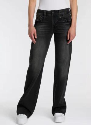 Herrlicher Straight-Jeans "Prime New Recycled Denim Black Light", mit hohem Bund