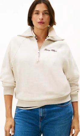 Tommy Hilfiger Curve Sweatshirt "CRV CLASSIC SCRIPT FLEECE 1/2ZIP", in großen Größen