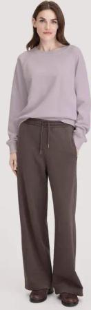 hessnatur Damen Sweat Hose Wide Leg Relaxed aus Bio-Baumwolle - lila - Größe 42