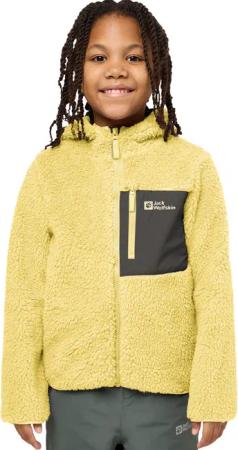 Jack Wolfskin Ice Curl Hood Jacket Kids Fleecejacke mit Kapuze Kinder 176 yellow lemon ice