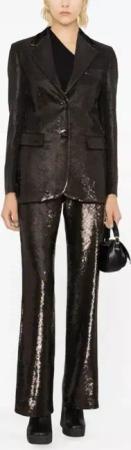 Golden Goose - Single-Breasted Black Sequin Blazer - Größe 40 - braun