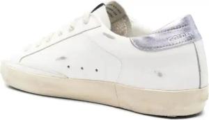 Golden Goose Low-Top Sneaker - White Leather Sneakers With Glittery Star And Dist - Gr. 36 (EU) - in Weiß - für Damen