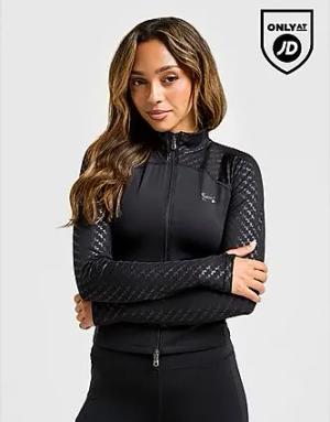 Under Armour Embossed Full Zip Trainingsoberteil Damen - Damen, Schwarz