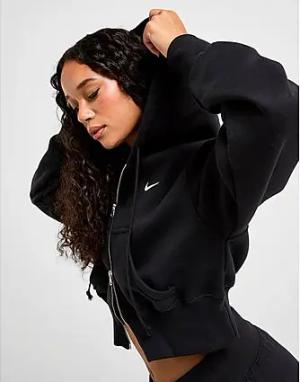 Nike Phoenix Crop Full Zip Hoodie Damen - Damen, Schwarz
