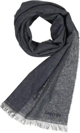LANVIN Herren Schal blau Kashmere-Wolle meliert