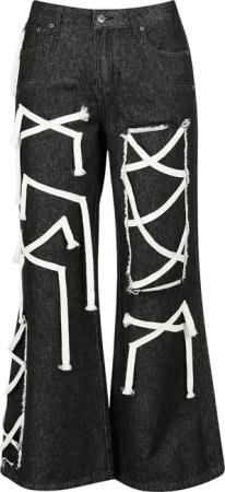 Gothicana by EMP Jeans - Jeans mit Schnürungen - W27L30 bis W34L32 - für Damen - Größe W28L32 - schwarz
