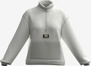 Fleecepullover Damen Brustreißverschluss Wandern - MH100 beige
