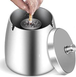 KINSI Aschenbecher Aschenbecher aus Edelstahl,Aschenbecher mit