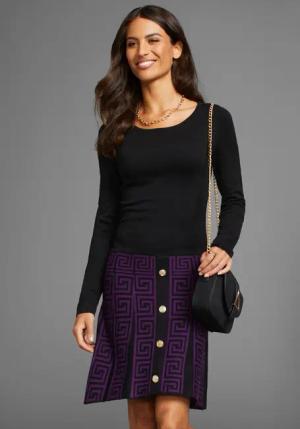 Laura Scott Strickkleid mit edlen Zierknöpfen
