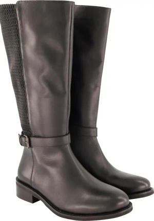 Ulla Popken Lederstiefel XXL-Schaft Elastikeinsatz Weite