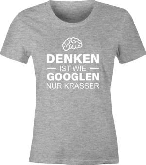 MoonWorks Print-Shirt witziges Damen T-Shirt Denken