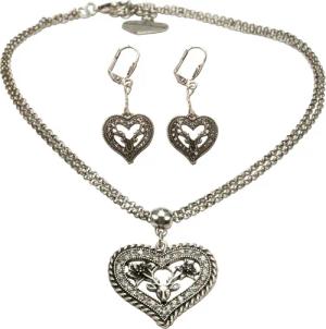 Alpenflüstern Ketten-Set Trachtenschmuck-Set Trachten-Halskette und Ohrstecker