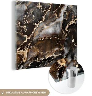 MuchoWow Acrylglasbild Marmor - Gold -