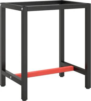 vidaXL Tischbein Werkbankgestell Mattschwarz und Mattrot