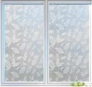 Coonoor Fensterfolie 3D Diamantblatt Fensterfolie, Privatsphäre