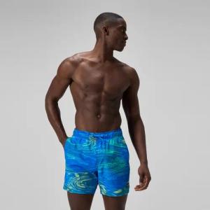 Herren Redondo Edge Badeshorts 40 cm mit Print Blau/Grün