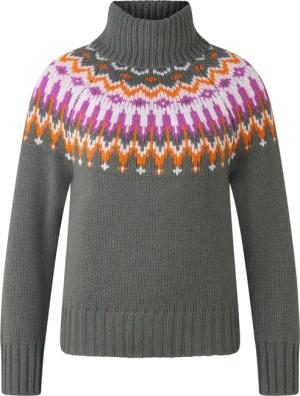 BOGNER Norweger-Pullover Ingrid für Damen - Khaki/Orange/Pink - 40