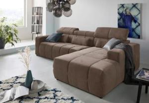 DOMO collection Ecksofa "Brandon B/T/H: 289/177/80 cm, whlw. mit Sitztiefenverstellung, L-Form", mit Kopfteilverstellung, wahlweise Sitztiefenverstellung, L-Form