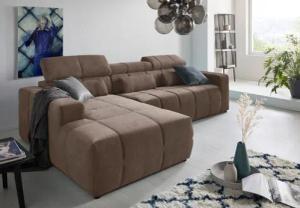 DOMO collection Ecksofa "Brandon B/T/H: 289/177/80 cm, whlw. mit Sitztiefenverstellung, L-Form", mit Kopfteilverstellung, wahlweise Sitztiefenverstellung, L-Form
