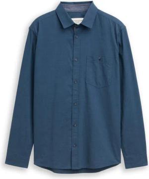TOM TAILOR Herren Regular Fit Hemd mit Brusttasche, blau, Meliert, Gr. XL