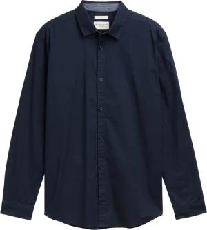 TOM TAILOR Herren Regular Fit Hemd mit Stretch, blau, Uni, Gr. XL
