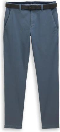 TOM TAILOR Herren TTTRAVIS Slim Chino mit Gürtel, blau, Meliert, Gr. 38/36