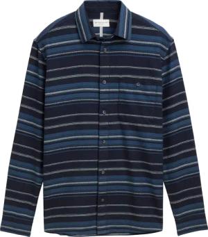 TOM TAILOR Herren Comfort Fit Hemd mit Streifenmuster, blau, Gestreift, Gr. XL