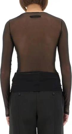 Jean Paul Gaultier - Top With Embroidered Logo - Größe L - schwarz