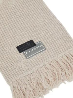 MM6 Maison Margiela Tücher & Schals - Ribbed Texture Scarf With Fringed Edges - Gr. unisize - in Beige - für Damen