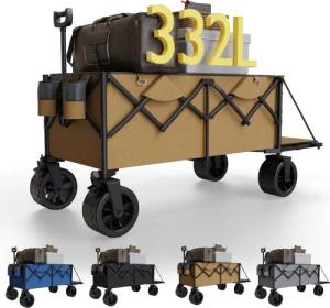GUNJI Bollerwagen Klappbarer Wagen mit PVC-Reifen