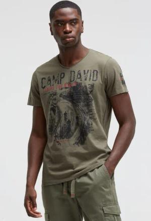 CAMP DAVID V-Shirt mit offenen Kanten