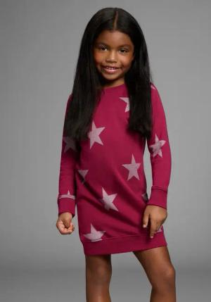 KIDSWORLD Sweatkleid Sterne-Allover Kleid für kleine