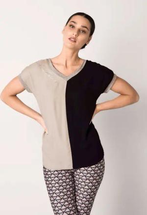 Alba Moda Print-Shirt Shirt im Materialmix