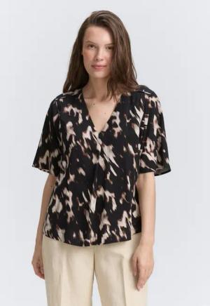 TOM TAILOR Kurzarmbluse Bluse mit V-Ausschnitt