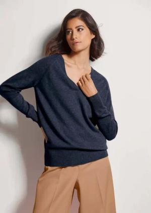 MADELEINE Strickpullover Kaschmirpullover mit V-Ausschnitt