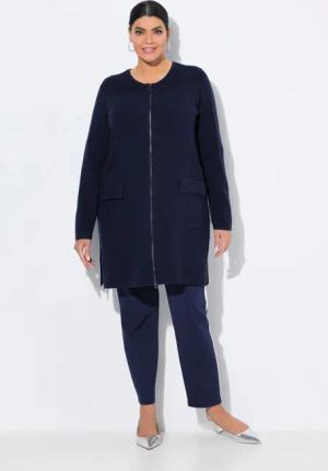 Ulla Popken Strickjacke Strickjacke Feinripp Rundhals
