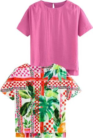 Next T-Shirt Kastige T-Shirts aus Strukturstoff,
