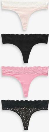 Next String Spitzenslips im 4er-Pack, Tanga