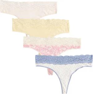 Next String Spitzenslips im 4er-Pack, Tanga